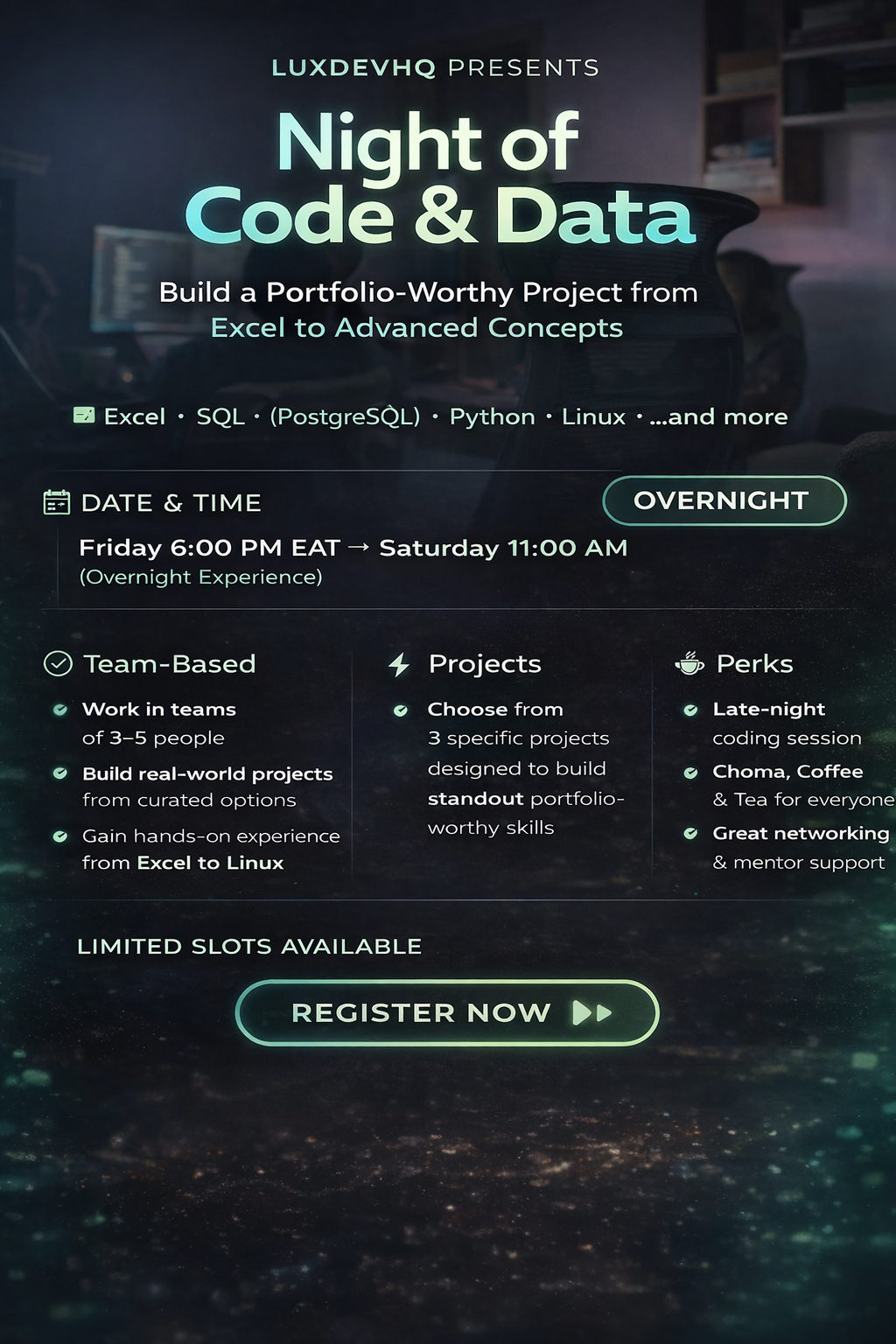 LuxDevHQ  Night and Code: From Data Basics to Advanced Systems